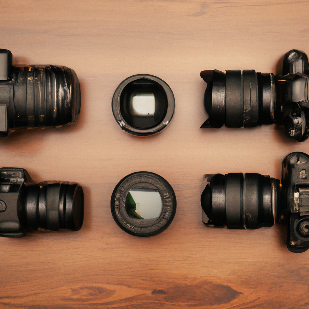 整然と並ぶカメラとレンズ